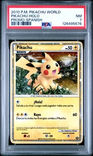 2010 POKEMON WORLD COLLECTION SPANISH PIKACHU-HOLO PSA 7
