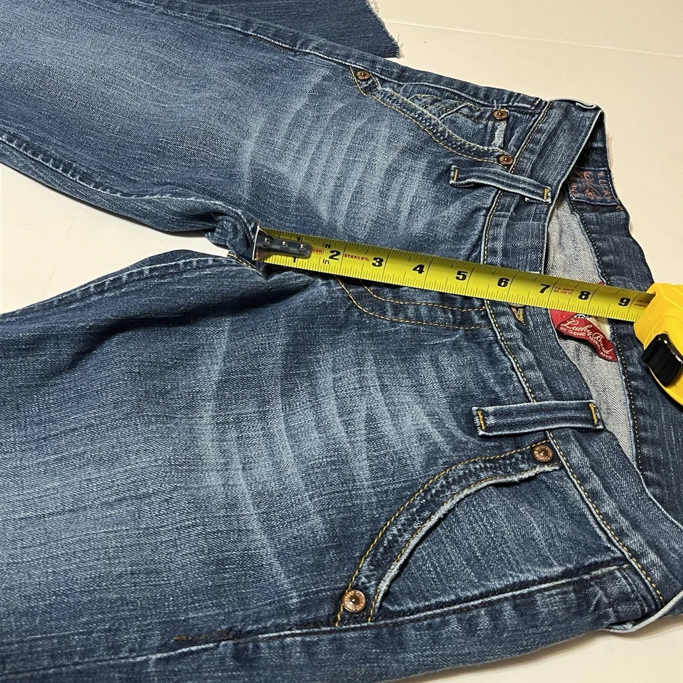 Lucky Brand Lil Maggie Jeans Women's Tag 6/28 Measures 30x28 Blue Cut Fray Hem - Image 4 of 4