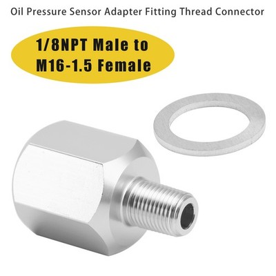 1/8NPT Male to M16-1.5 Female Oil Pressure Sensor Adapter Thread Connector F8