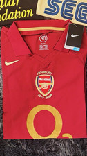 NEW RETRO Nike Arsenal Highbury 1913-2006 Soccer Jersey Shirt Red/Gold Size L