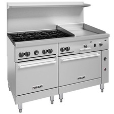 Vulcan 60SS-6B24GN Endurance Series Natural Gas 60" Range with 6 Burners, 24" Gr