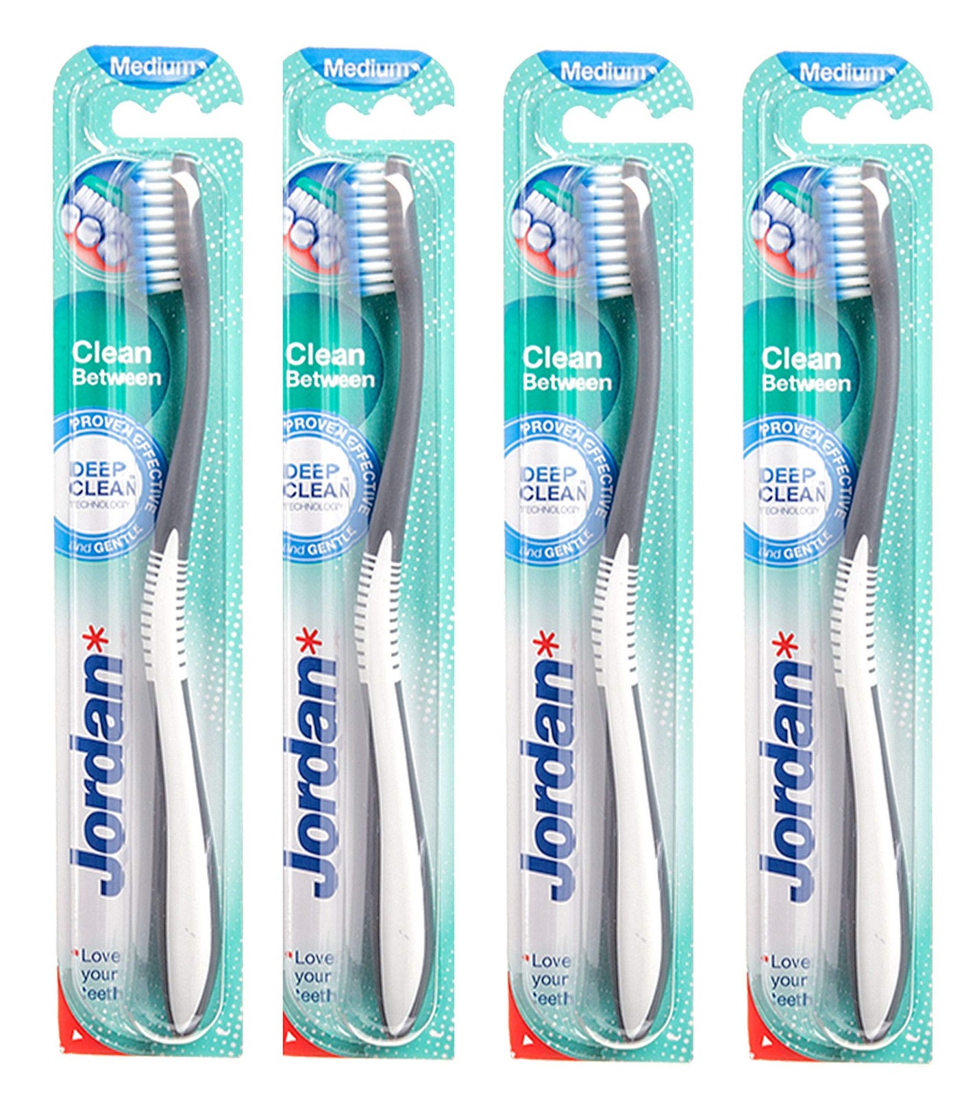 JORDN Jordan Clean Between Medium Toothbrush - Pack of 4
