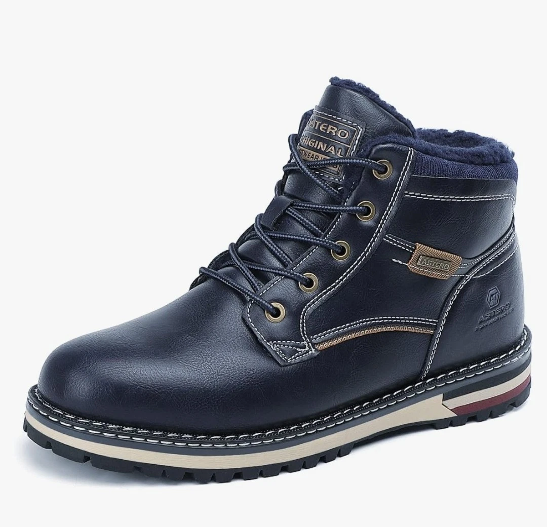 Men Winter Warm Ankle Boots Fur Lining Lined Snow Waterproof Non-Slip Hiking 10
