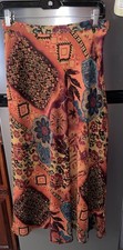 Coldwater Creek Fall Colors Midi Skirt Size Small Lined Side Zip
