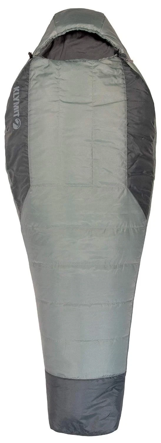 KLYMIT Wild Aspen 20 Mummy Sleeping Bag - Large Green Camping 3 Season 13WAGR20D