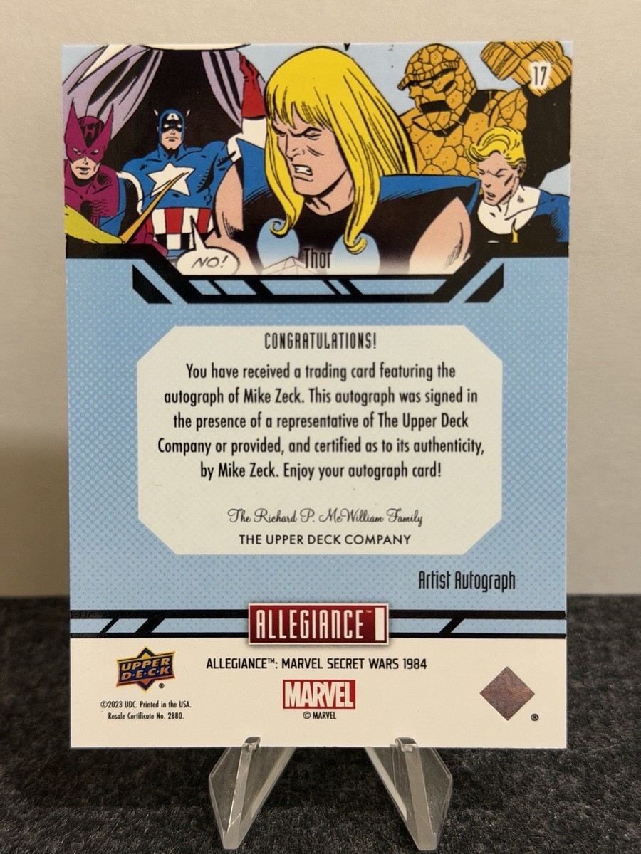 2023 Upper Deck Marvel Allegiance Secret Wars Mike Zeck Auto #17