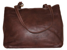 Vintage CHAOS Large Brown Leather Attache Tot...
