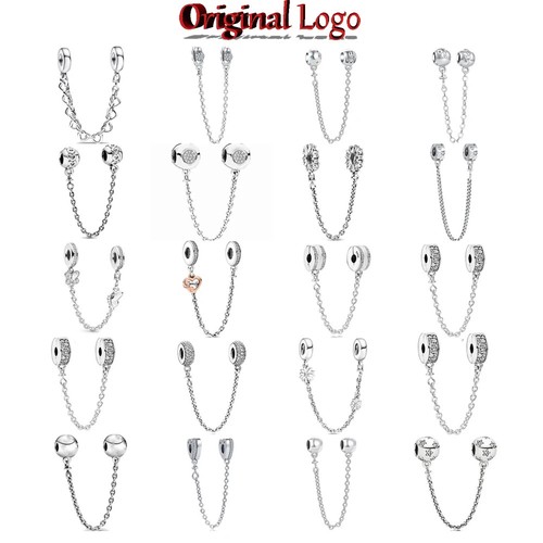 Funkelnde Sicherheitskette Charms passend 925 Original Bettelarmband Damen 925 Silber - Bild 13 von 44