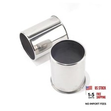 2Pcs 3.27" Push Through Wheel Center Caps Stainless 3.27" Hub 3.94"H Chrome