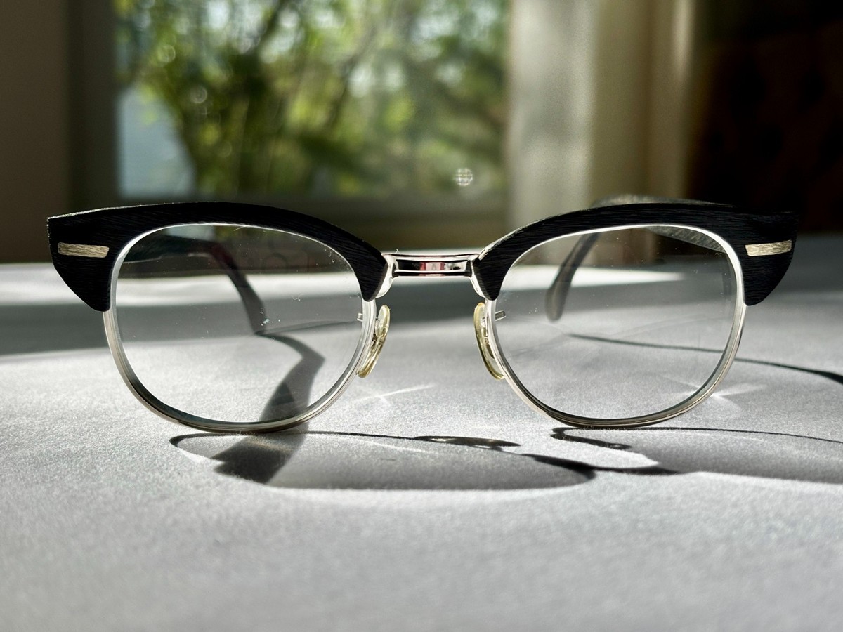 ブラピ同型同色　レア　カレラヴィンテージサングラス Vintage 50s Universal Optical UOC 12K GF Glasses Browline