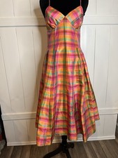 Isaac Mizrahi Women's Retro Inspired Plaid Midi Fit And Flare Dress Size XS