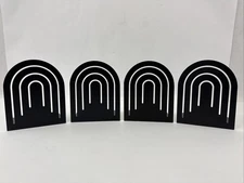 2 Pairs (4 Total) Vintage MCM Postmodern USA Metal Arch Bookends Rainbow