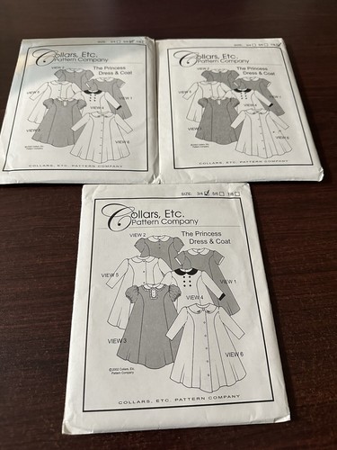 Collars Etc. Sewing Pattern Lot x21 Uncut Girls Dresses Embroidery Designs - Picture 5 of 14