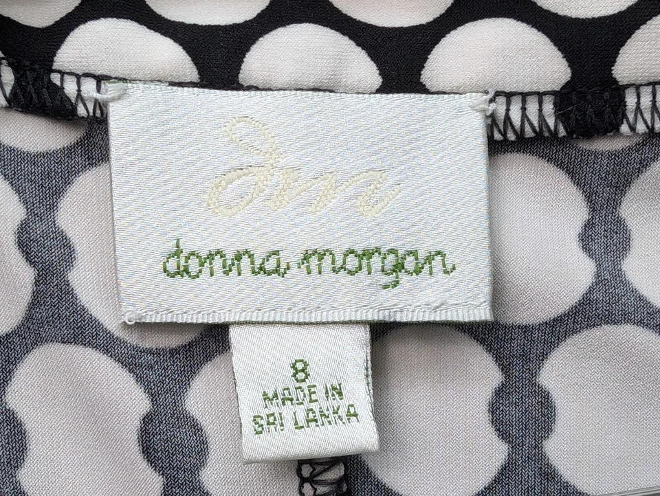 Donna Morgan Dress Womens 8 Black White Sheath Office Chic Knee Length - Image 3 of 4