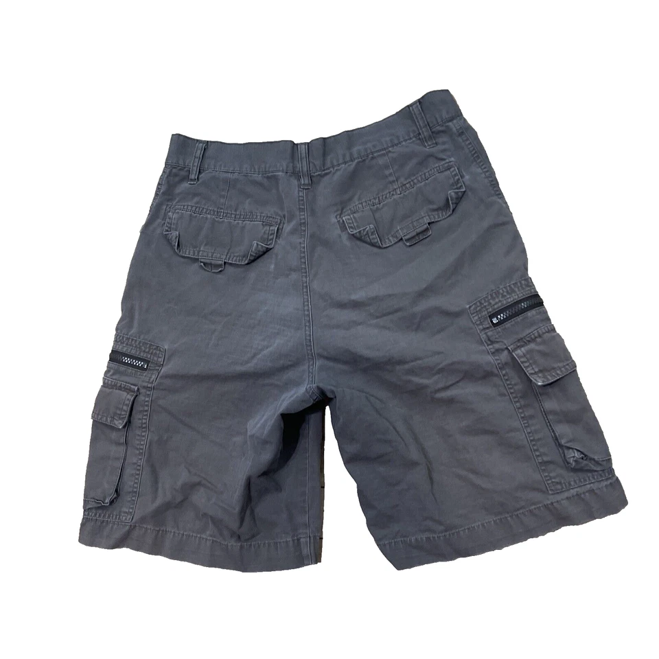 Pantalones Cortos Carga OLD NAVY Hombres W 30 De Colección Años 90 Y2K Marrón Gris Cremallera Bolsillo Desvanecimiento Blanqueador Foto 2 de 4