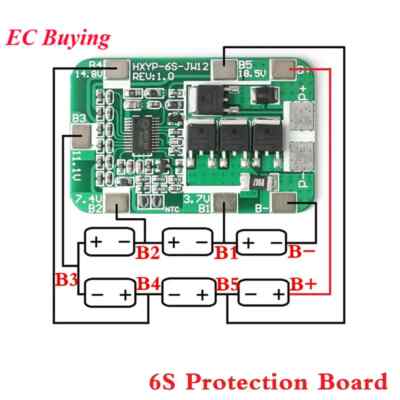 6S 14A 22.2V PCB BMS Protection Board for 18650 Li-ion Battery Cell Module
