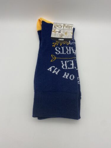 BIOWORLD Harry Potter Hogwarts Crew Socks (Size 10-13) Socks Navy NEW - Picture 1 of 8