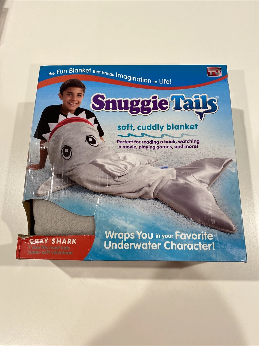 Snuggie Tails Gray Shark Kids Blanket