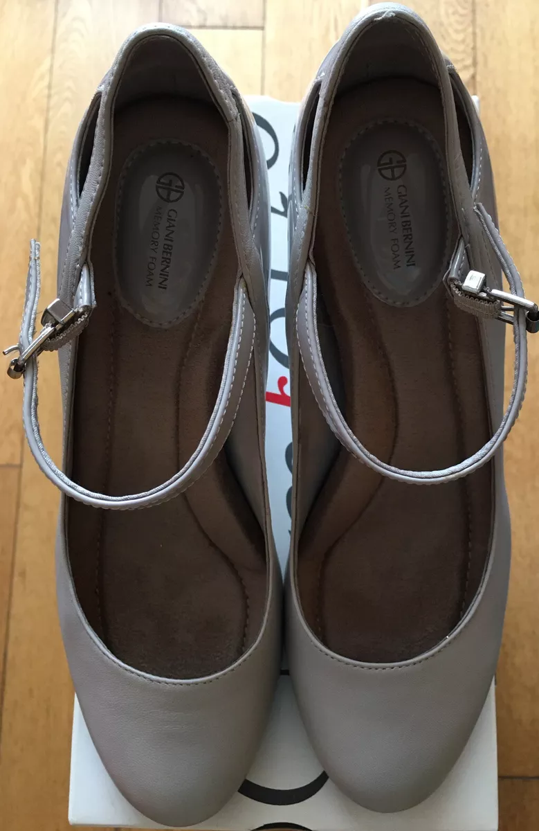 Giani Bernini womens dress work shoes beige leather memory foam heels size 9.5M