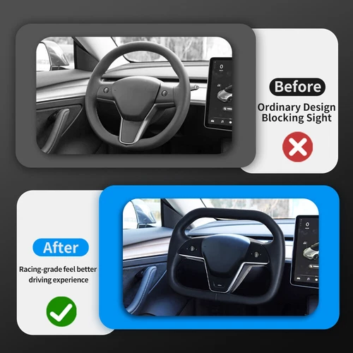 Upgrade Steering Wheel Fit For Tesla Model 3 Model Y 2016-2017 w/Heated - Picture 6 of 11