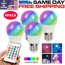 4X E26 RGB LED Bulbs Magic Color Changing Lighting Decor Light IR Remote Control
