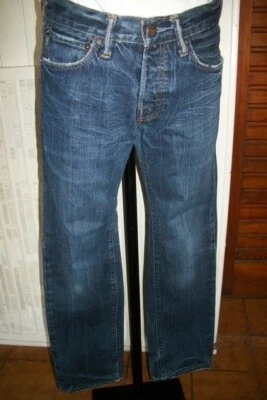 Pantalons droit coton bleu délavé ABERCROMBIE & FITCH Remsen 38 w28 L30 usé - Photo 1/4
