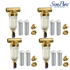 SimPure Home Whole House Water Filter Spin Down Sediment Pre-Filter System 40μm