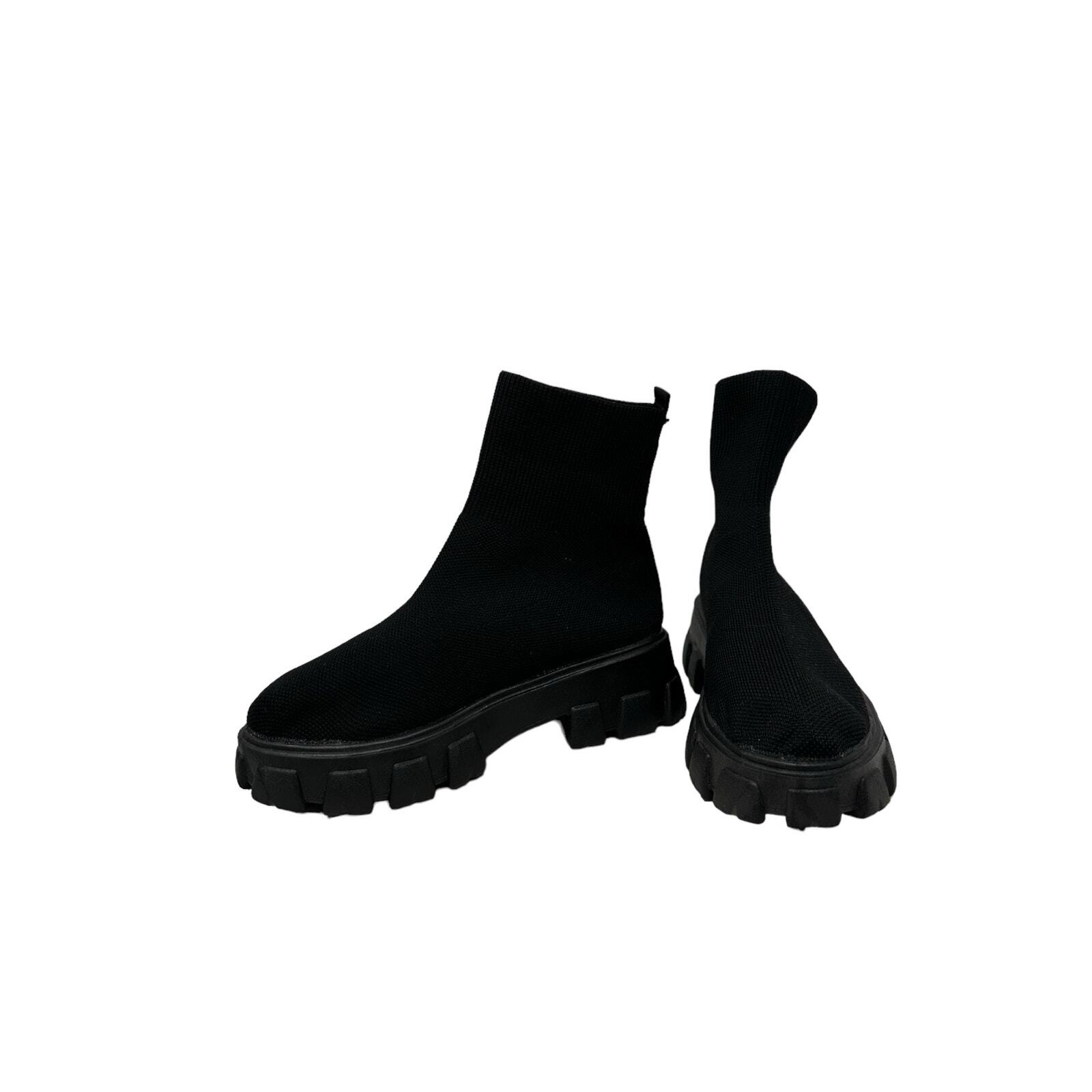 SAOLA Stivali neri slip on suola spessa calza misura 41 10