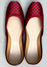 Indian Punjabi Pakistani Ethnic Traditional Women Khussa Flat Shoes Juti US 5