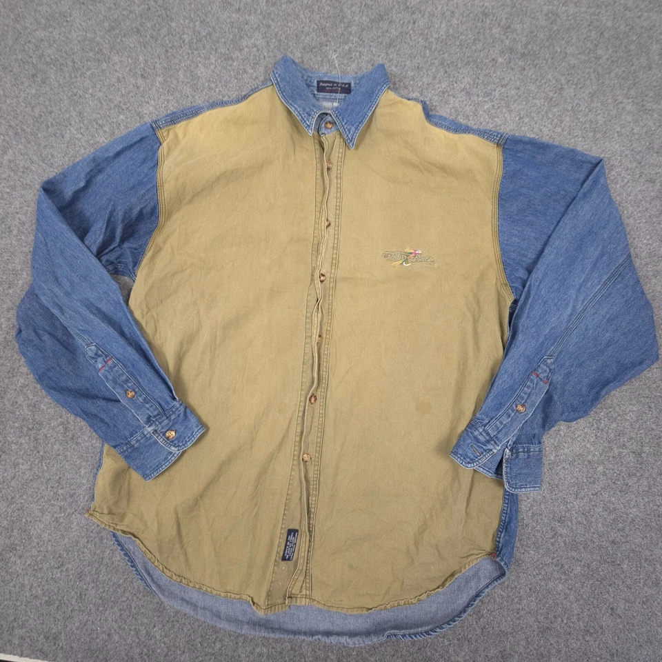 Vintage Cutter & Buck Shirt Mens MEDIUM green button up long sleeve Size M - Image 4 of 4