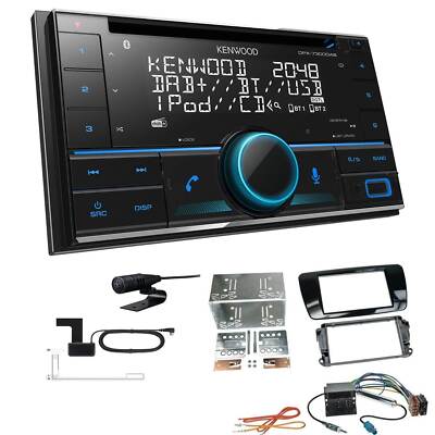 Kenwood DPX-7300DAB Radio Bluetooth für Seat Ibiza IV ab 2008 Klavierlack black