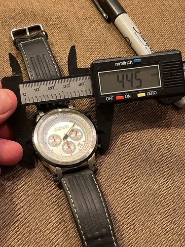 August Steiner Mens Chronograph Watch Model AS8014BK With New Battery READ!! - Picture 12 of 13