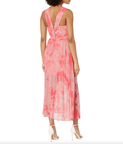 Ted Baker Women Coral Mirelia Cross Front Pleated Midi Dress Size 0/US 2 NWT - Picture 6 of 10