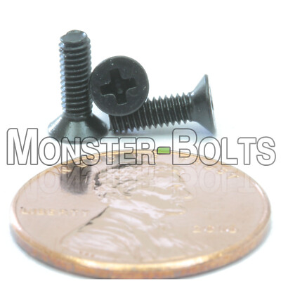 Bulk Qty 4,000 - M2.5 x 8mm DIN 965 Metric Phillips Flat Machine Screw Black Ox