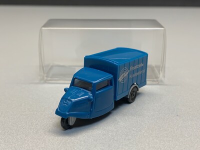 Tempo Dreirad Hanseat Pritsche Ersatzteile Kundendienst PKW blau Praline H0 1:87