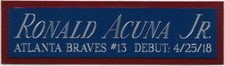 RONALD ACUNA JR. BRAVES NAMEPLATE AUTOGRAPHED Signed BAT-JERSEY-BASEBALL-PHOTO