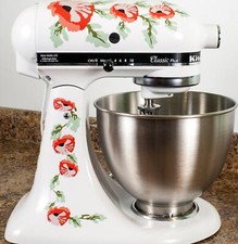 Orange Poppy Flowers Watercolor Kitchenaid Mixer Mixing Machine Decal Art Set