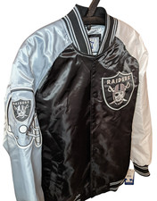 Starter LAS VEGAS RAIDERS Varsity Bomber Jacket Reliever Raglan Mens Sixe XL NEW