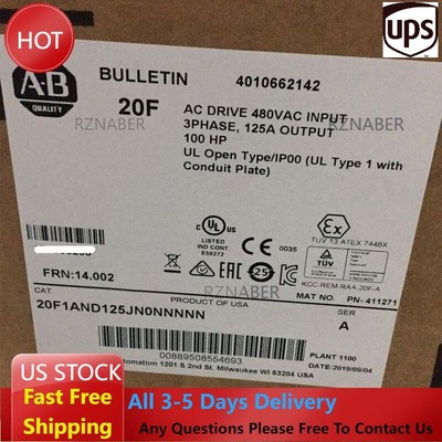 New Allen-Bradley 20F1AND125JN0NNNNN AB PowerFlex Air Cooled 753 AC Drive