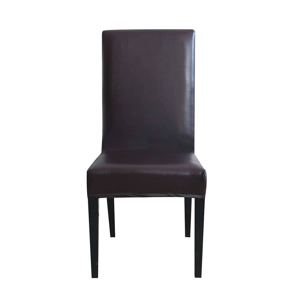 1/4/6 PCS Waterproof Faux Leather Chair Covers Stretch Dining Banquet