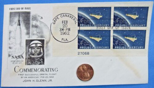 NASA envelope cover vtg 62 Atlas-Mercury LIFT OFF! John GLENN 1st Orbital FLIGHT - Photo 1 sur 1