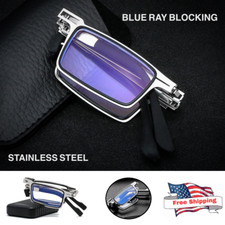 Ultra Light Titanium Material Screwless Men Foldable Anti-Blue Reading Glasses