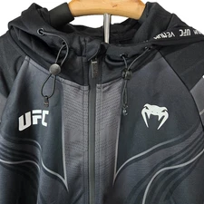 UFC Venum Men's Authentic Fight Night 2.0 Walkout Zip Hoodie Jacket Black Size M