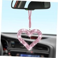 Bling Heart Car Hanging Accessories, Car Accessories for Women, Bling Rear Pink