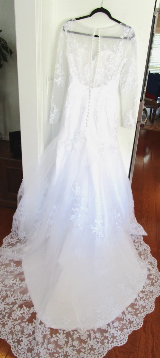 David's Bridal Long Sleeve Wedding Dress Under 500 Brand New David's Bridal Long Sleeve Wedding Dress With Low Back David's Bridal Long Sleeve Wedding Dress Under 500 Brand New David's Bridal Long Sleeve Wedding Dress With Low Back