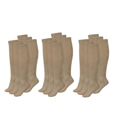 2 Pairs Men's Diabetic Over the Calf Socks Knee High Compression Cotton Socks