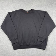 Fruit of the Loom Sweatshirt Men Large Blank Plain Crew Neck Fleece Pullover VTG