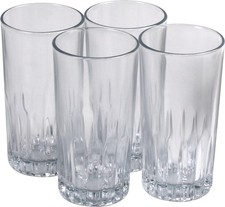 Clear Tall Drinking Glass Tumbler Water Hi Ball Elegant Glass 320ml Set of 4