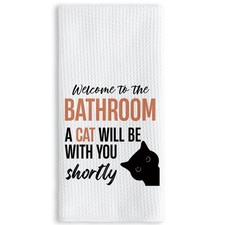TNUW Cat Mom Gifts for Women, Funny Black Cat Hand Towels 16x24 Inch, Humorous B