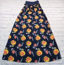 Fleurish WOMENS SIZE XS Blue Floral Sun Casual Halter Maxi Dress 